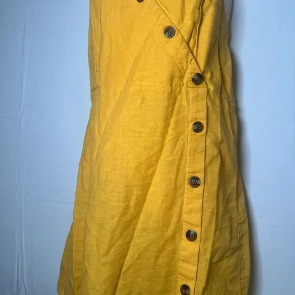 American Eagle Outfitters Sunlit Yellow Buttoned Mini Dress - Picture 6 of 10